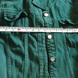 Women Denim Jacket Green