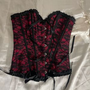 Gothic Dark Feminine Red & Black Corset