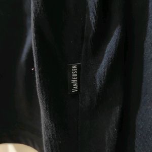 VAN HEUSEN black Full Sleeves Tshirt For Men