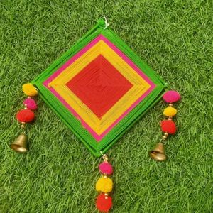 Set of 5 Handmade Woolen Pompom Hanging Kites