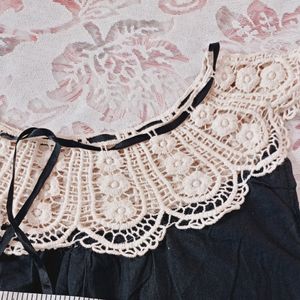 Crochet Neck Design Embroidery Top