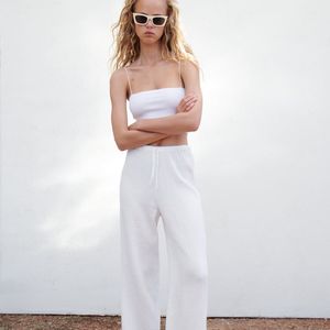 ZARA White Crop Tank Top