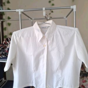 White Tie Crop T-Shirt