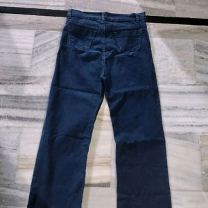 Dark Blue Straight Jeans For Women Girls