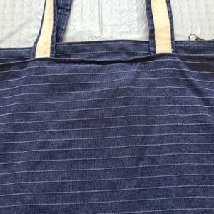 Striped Blue Denim Bag for a smart look