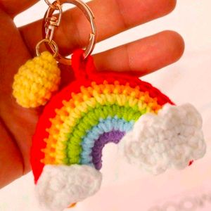 Crochet Rainbow Keychain