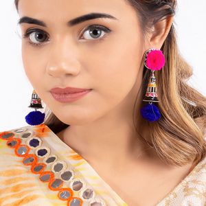 Kalbelia Tribe Pompom Earrings