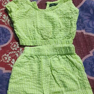 Green Short With Top For 9-12 Month Baby Girl