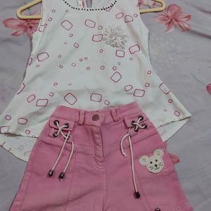 White&pink Westren Dress for 2-4yr Girl Gently Used Pink Skirt Looks Very Nice Comb