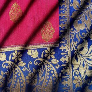 Chanderi Cotton Saree With Multi Colour