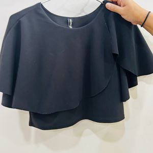 Black Partywear Crop Top