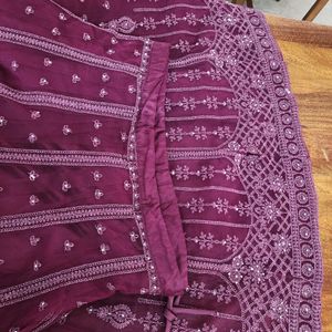 Stunning Wine Purple Lengha Choli XXL