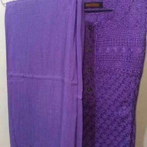 Lavender Chikankari Kurta Set