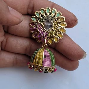 2 Jhumka Set Multicolor