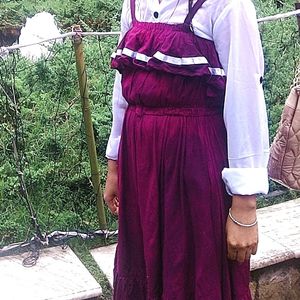 Purple And White Shirt Dress