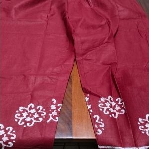 Pure Cotton Suit Set Pants  With Dupatta