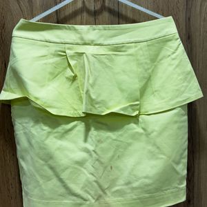 Lemon Yellow Party Skirt Size 30