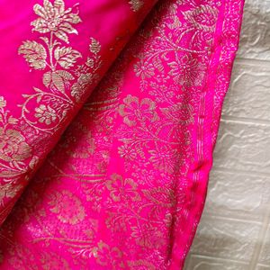 Hot Pink Banarasi Saree