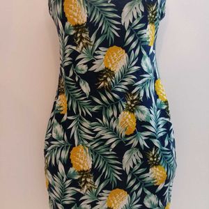 Shein Tropical Pineapple Palm Print Dress