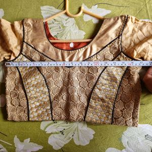 39. Golden Ethnic Lace Crop Top