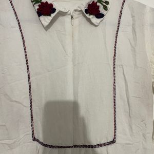 White Dress With Embroidery