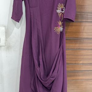 Women Maxi Dress With Attached Cape Selling For Cash Only