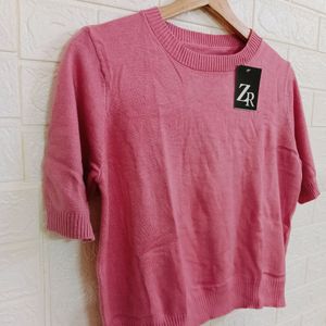 Pink Pure Woolen Tops