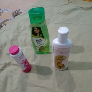 Hair Oil   Talcum Power  and  Cleanser