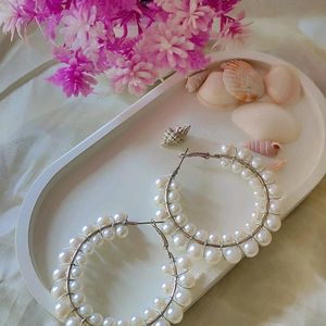 Pearl Hoop Earrings