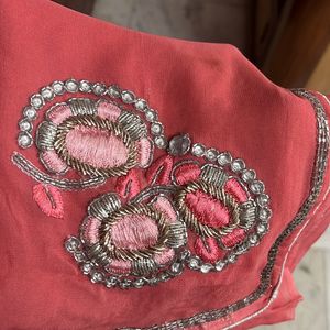 Pink Saree With Blouse