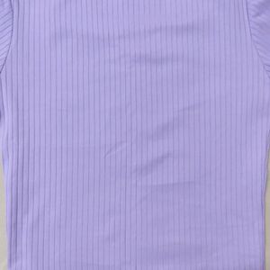 Lavender Fitted Crop Top