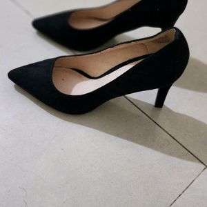 Sassy Black Suede Party Stilettos