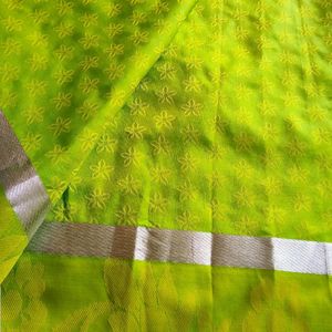 Parrot Green Saree