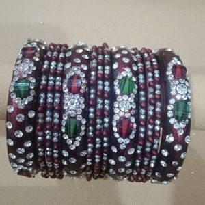 Brown Navratri Bangles Full Set