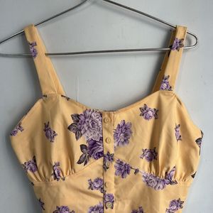 Floral Yellow Crop Top