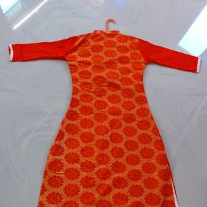 Orange Banarasi Kurti