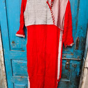 Red Estate Party Wear Kurti