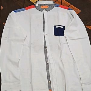 Pure Linen Shirt , Size Xxl, Used 2 Times , Slight Strain Pictures Included.