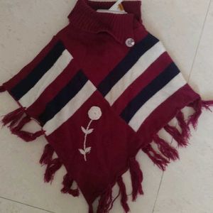 Girls Pucho Style Sweater