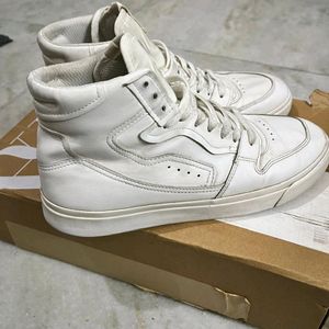 ZARA HIGH TOP LEATHER SNEAKERS UK 7 (41)