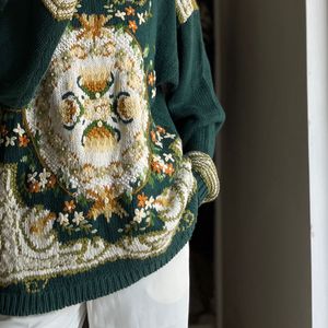 Vintage oversized Floral Hand knitted sweater