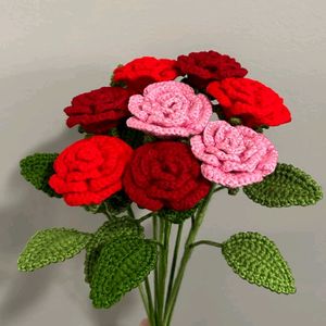 Crochet Rose Flower Bouquet 🌹