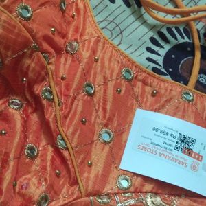 Golden Orange Embroidery Blouse