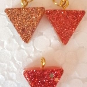 Resin Base  Earring With Pendent