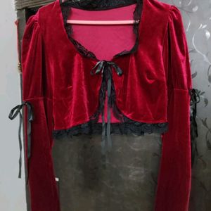 Red Velvet Cardigan