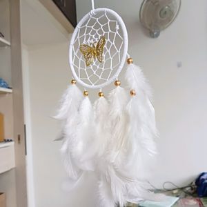 White 4 Inch DreamCatcher With Golden Charm