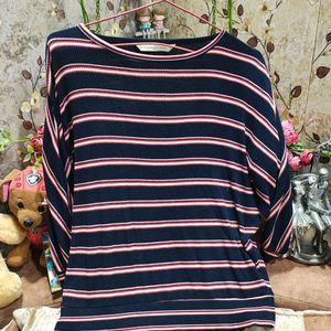 Women Striped Baggy Top