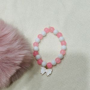 Pink And White Coquette Bracelet