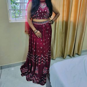 Crop Top Lehenga With Dupatta