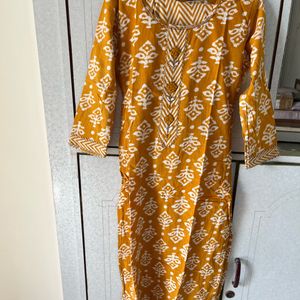 Yellow Kurta Pant N Dupata Set